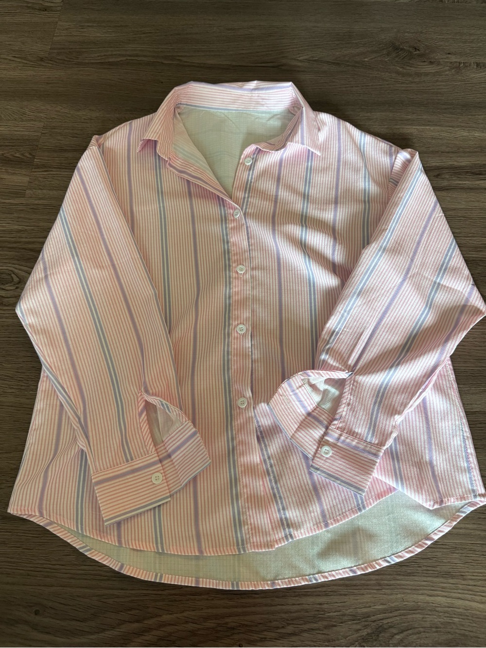 Pink Multi-Stripe Button-Down Shirt S
